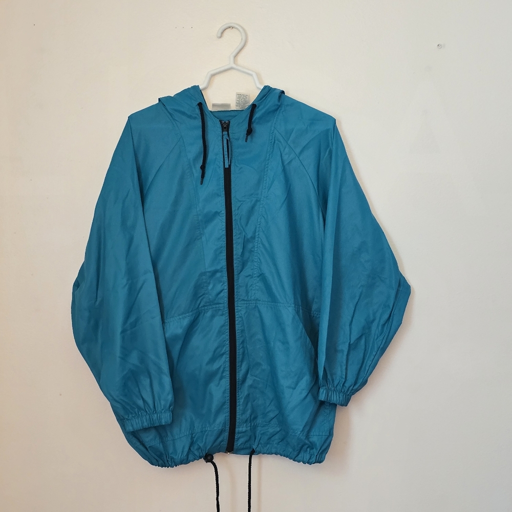 SJB Sport Women's Medium Turquoise Hooded Rain Jacket